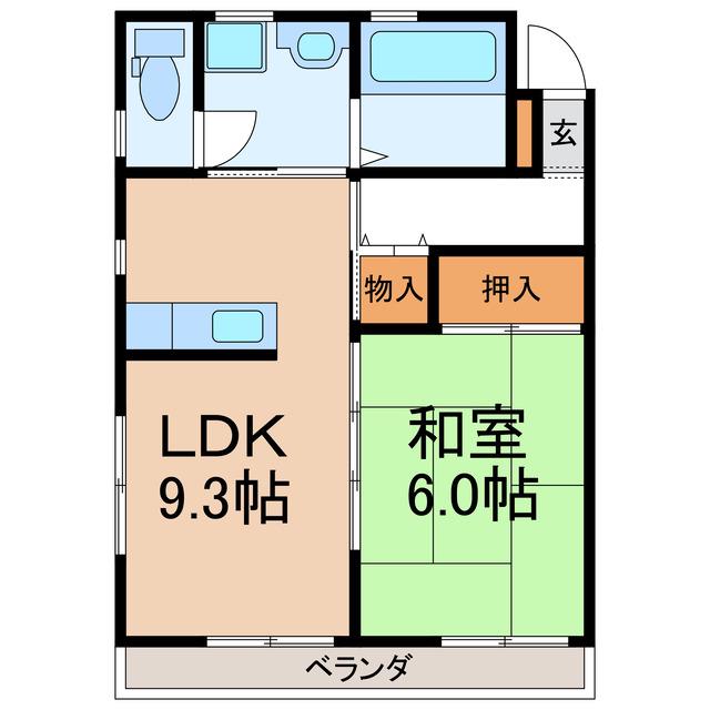 レジデンス梶島(1LDK/2階)の間取り写真