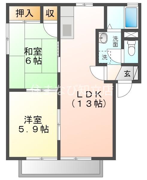 フォーレス榎A(2LDK/1階)の間取り写真