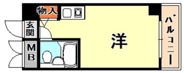 コスモプラザ三宮(ワンルーム/7階)の間取り写真