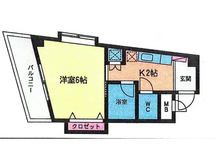 メゾンド高峰(1K/3階)の間取り写真