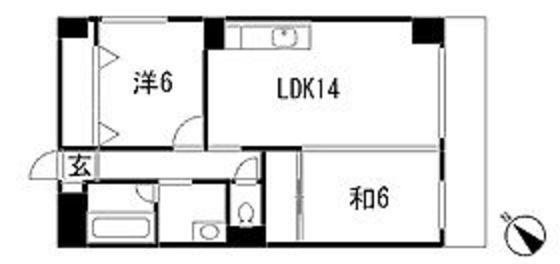 YASUDA BLD 7(2LDK/1階)の間取り写真