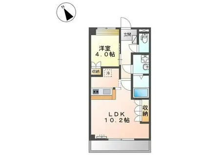 ビアンニュー 松崎(1LDK/2階)の間取り写真