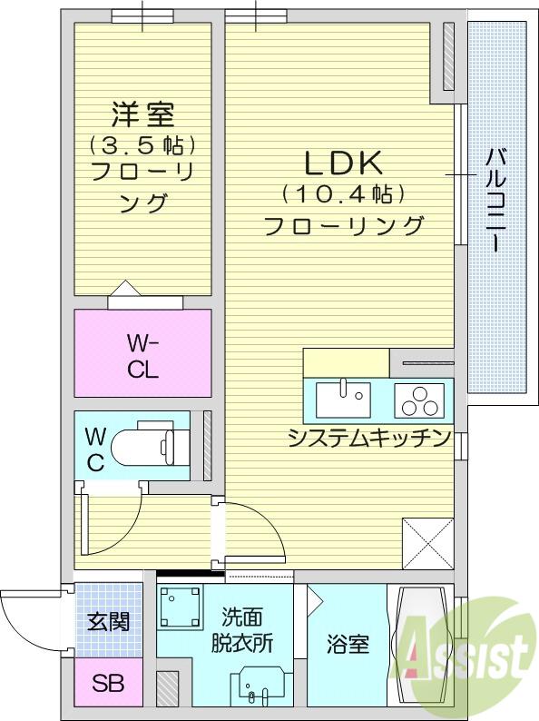 TRACE NAGAMACHIⅡ(1LDK/2階)の間取り写真