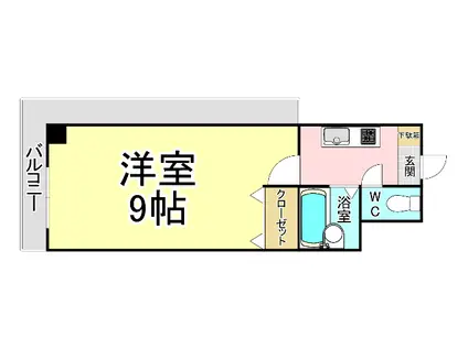 NO.35サーファーズプロジェクト2100小倉駅(1K/11階)の間取り写真