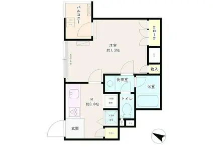 パティオス11番街(1K/2階)の間取り写真