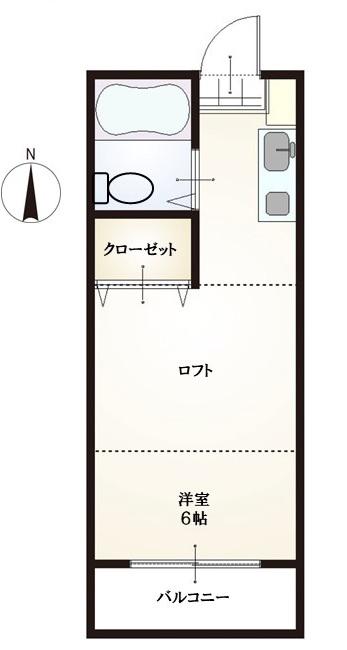 トトロの森(1K/2階)の間取り写真