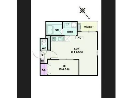 JACK MATSUNOKI I(1LDK/1階)の間取り写真