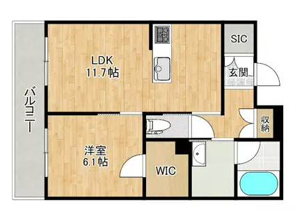 シャーメゾン ノア(1LDK/1階)の間取り写真