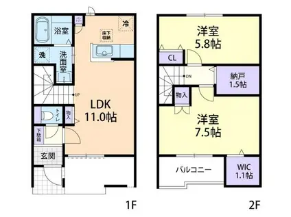 ROYAL B(2LDK/1階)の間取り写真