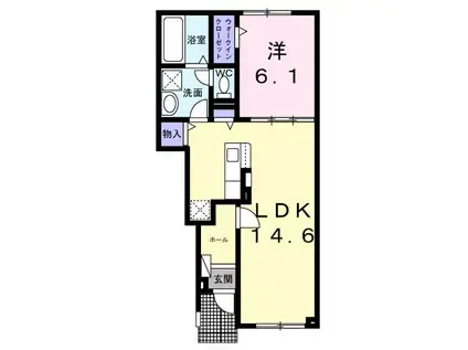 ティエラIII(1LDK/1階)の間取り写真