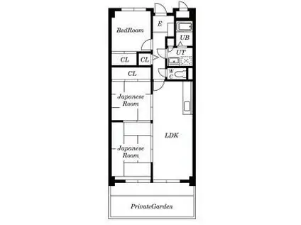 里水マンションB(3LDK/3階)の間取り写真