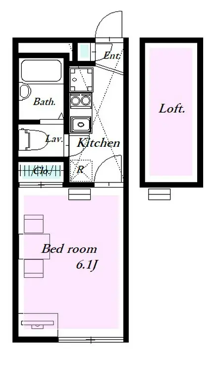 レオパレスT H小田 1階階 間取り
