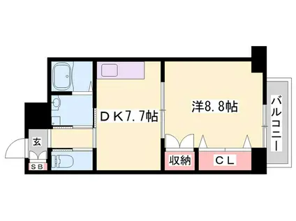 リッチ・キャッスルI(1DK/4階)の間取り写真