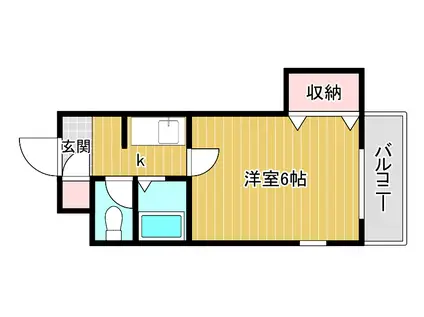 ハーモニー弁天(1K/1階)の間取り写真