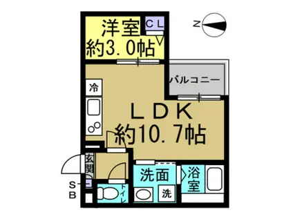 JACK SHINKAI III(1LDK/1階)の間取り写真