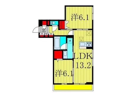 ルミナス日立(2LDK/3階)の間取り写真