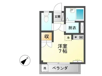 メゾン各務(ワンルーム/3階)の間取り写真