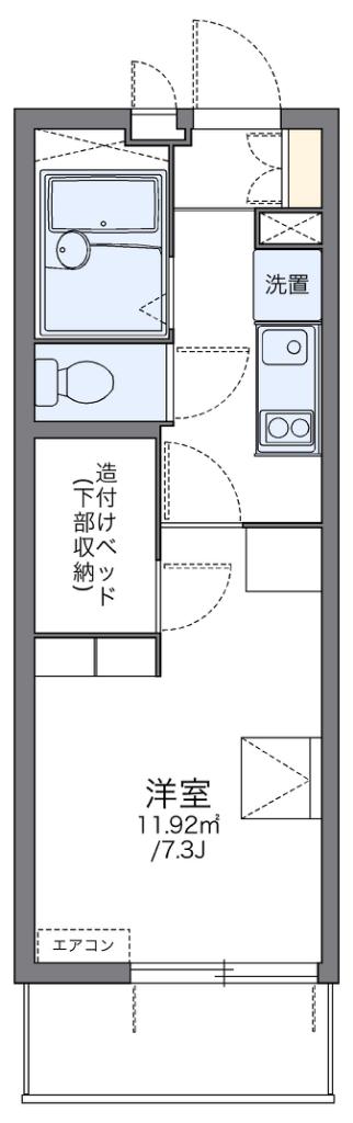 レオパレスラピスラズリ高井田(1K/4階)の間取り写真