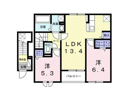 ＪＲ東海道本線 豊橋駅 徒歩33分 2階建 新築(2LDK/2階)の間取り写真