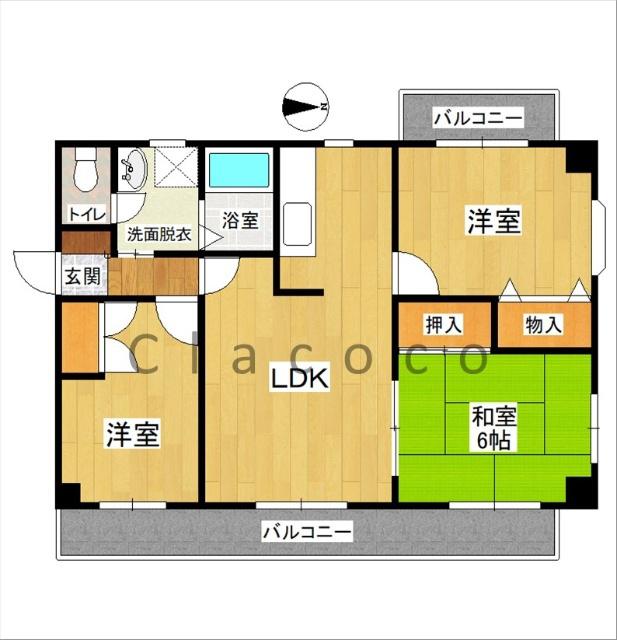 グランフォルム今泉(3LDK/1階)の間取り写真