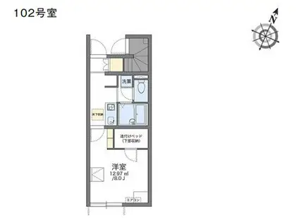 レオネクストひかり(1K/1階)の間取り写真
