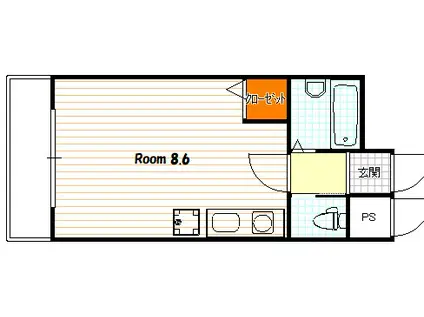 イクスピリオド京都河原町(ワンルーム/4階)の間取り写真