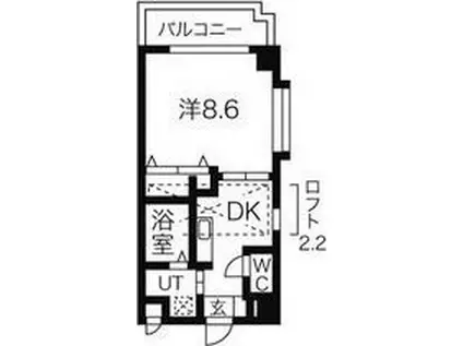 グランドール萩山(1K/3階)の間取り写真