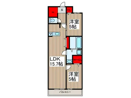 PRIMO FELICE(2LDK/1階)の間取り写真