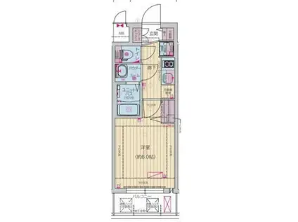 プレサンス四天王寺前夕陽ヶ丘ヴィリード(1K/2階)の間取り写真
