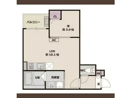 JACK KOSHIRO I(1LDK/3階)の間取り写真