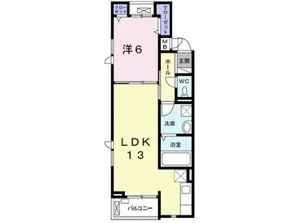 サンテールIV(1LDK/3階)の間取り写真