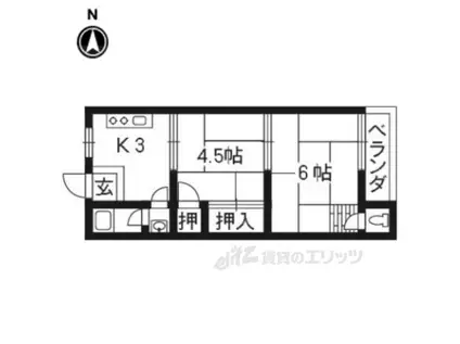 ダイワグリーンハイツ(2K/2階)の間取り写真