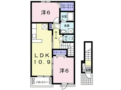 フォレスタ橋本 II(2LDK/2階)の間取り写真