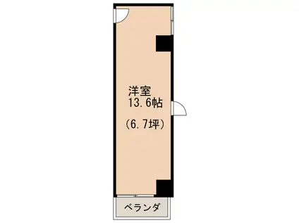 泉ビル(ワンルーム/3階)の間取り写真