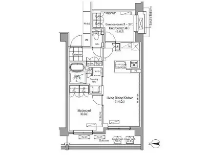 プレジリア代々木大山町(1SLDK/2階)の間取り写真