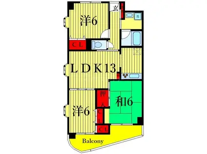 ベルメゾン南篠崎(3LDK/3階)の間取り写真