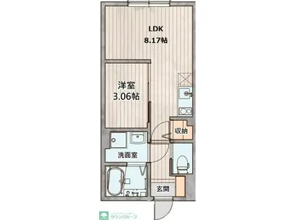 AGRANDE TACHIKAWA(1LDK/1階)の間取り写真