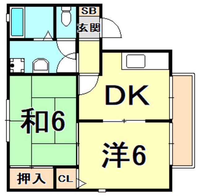 第三ハイツマツモト(2DK/2階)の間取り写真