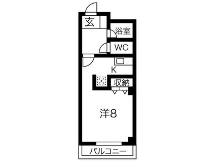 FIORE(ワンルーム/1階)の間取り写真