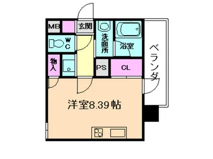 メトローサ南森町(1K/6階)の間取り写真