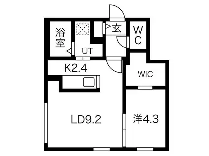 ELM GARDENIII エルムガーデン(1LDK/1階)の間取り写真