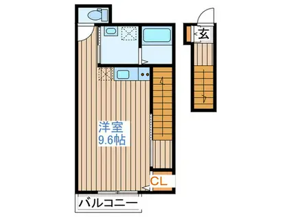 CASE長町(ワンルーム/2階)の間取り写真