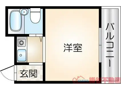 ハイツ茨木(ワンルーム/3階)の間取り写真