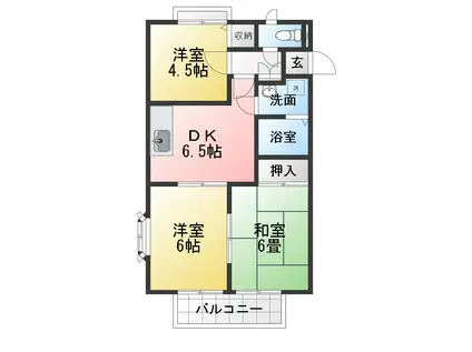 ガーデンハウス(3DK/1階)の間取り写真