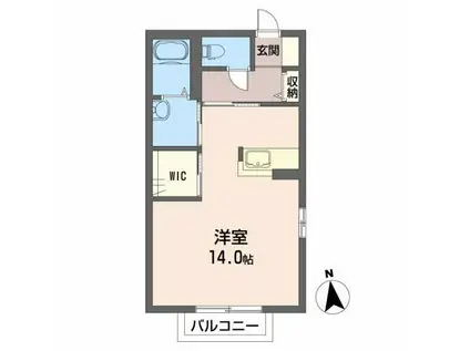 メゾン・ジュアン(ワンルーム/2階)の間取り写真