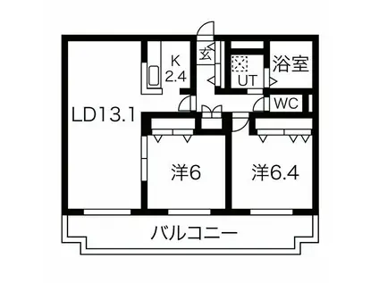 NAHEL RAVISSA(2LDK/2階)の間取り写真