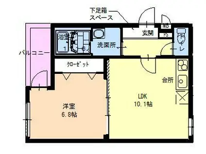 フジパレス西加賀屋(1LDK/2階)の間取り写真