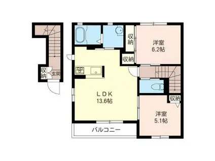 MAISON DE FOREST(2LDK/2階)の間取り写真