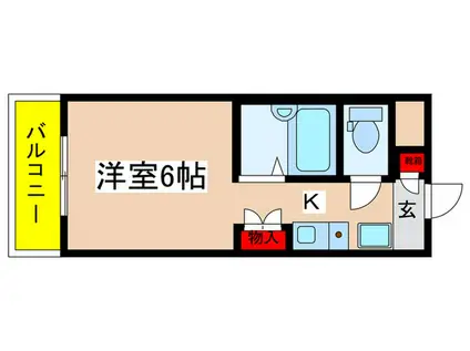 第2コスモ大和A(1K/3階)の間取り写真