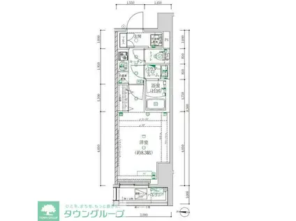 メビウス本所吾妻橋(1K/2階)の間取り写真